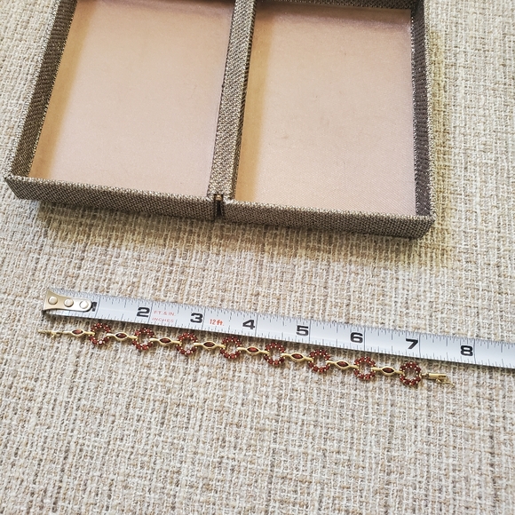 10k Gold Garnet Bracelet - Picture 8 of 11